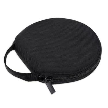 Imagem de Estojo Oxford para CD e DVD, fichário de armazenamento de disco, capacidade de 20, carteira preta portátil, divisórias redondas para carro, casa, organizador de transporte de viagem