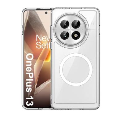 Imagem de Gufiire Capa para OnePlus 13 compatível com MagSafe, magnético forte embutido, amortecedor de TPU antiamarelamento e parte traseira de policarbonato, airbag de 4 cantos, proteção militar contra quedas
