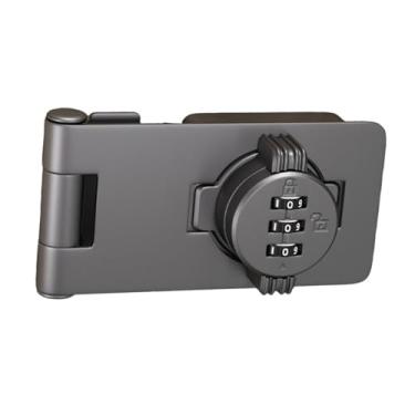 Imagem de XLWLLNJ Fechadura de combinação de armário, trava giratória com senha para banheiro com parafuso, fechadura sem chave para porta de animais de estimação, Cinza