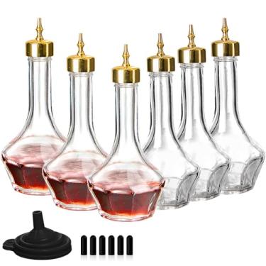 Imagem de Conjunto de garrafas Bitters de vidro de 6 a 90 ml com tampa de painel, ferramenta profissional de bar para fazer coquetéis
