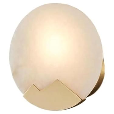 Imagem de Luminárias de parede de luxo em mármore, estilo nórdico vintage, 7,8 pol., arandelas de parede para sala de estar com base E14/E12, luminária de parede de latão para escadas de entrada, corr