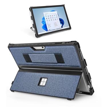 Imagem de Capa para Microsoft Surface Pro 7+/Pro 7/Pro 6/Pro 5/Pro 4 de 12,3 polegadas, com suporte para caneta de superfície e alça de mão, compatível com teclado Surface Pro Type Cover (azul marinho)