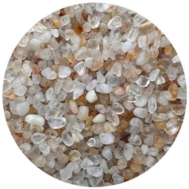 Imagem de chips de pedras preciosas semi caídas naturais, mini cristais triturados, lascas de cristal não perfuradas (quartzo curandeiro dourado, 450 g)
