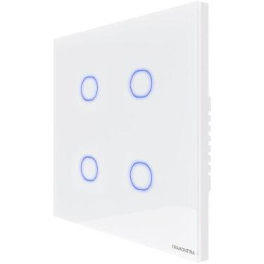 Imagem de Interruptor Touch Smart 4x4 Tramontina Branco 4 Canais Tramontina
