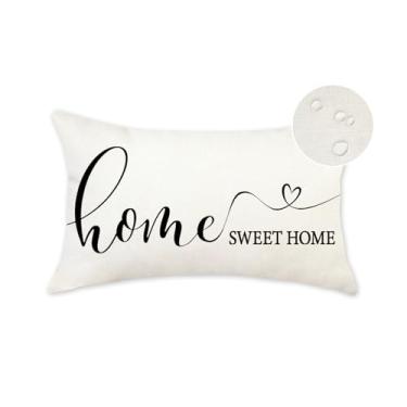 Imagem de ONWAY Capa de almofada Home Sweet Home Farmhouse impermeável 30,5 x 50,8 cm para decoração de sofá de casa e varanda