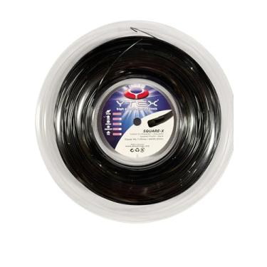 Imagem de YTEX Molinete de corda de raquete de tênis quadrado X preto (calibre 16L, 1,25 mm)