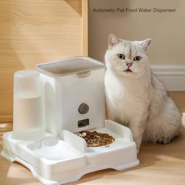 Imagem de Distribuidor de água Com Alimentos para Cães de Cão de Grande Capacidade, Alimentador de Animais de Estimação Automático de Tigela Dupla Fácil de Limpar Anti -deslizamento para