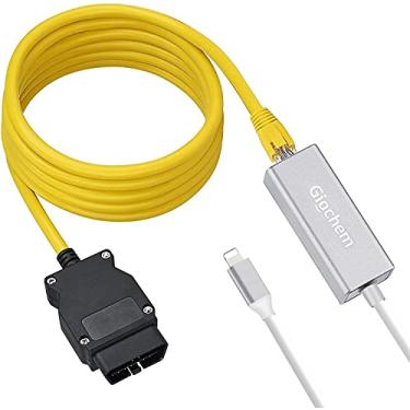 Imagem de Lightning para OBD2 2 em 1 telefone para OBD2, cabo ENET Rj45 Ethernet conector ferramentas para interface OBD cabo codificação F-Series 10/100Mbps alta velocidade, Plug and Play [prata]