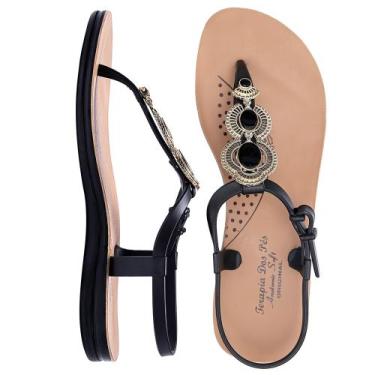 Imagem de Sandalia Chinelo Rasteira Ortopédica Feminina Confortavel Anatomica Do