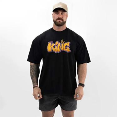 Imagem de Camiseta Masculina Oversized Academia Fitness Conforto - Épico, Preto,