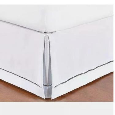Imagem de Saia Box Casal 100% Algodão Percal 200 Fios Branco - SONHOS ENXOVAIS