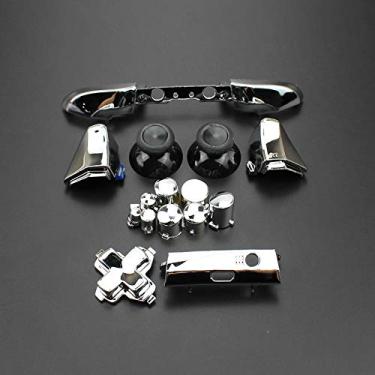 Imagem de Botão de reposição completo de botão de disparo de botões guia Dpad RT LT RB LB ABXY ON Off kit de botão para controle Xbox One Slim Xbox One S (prata cromada)