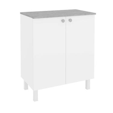Imagem de Armário Balcão Multiuso p/ Lavanderia Telasul Duo 2 Portas Branco