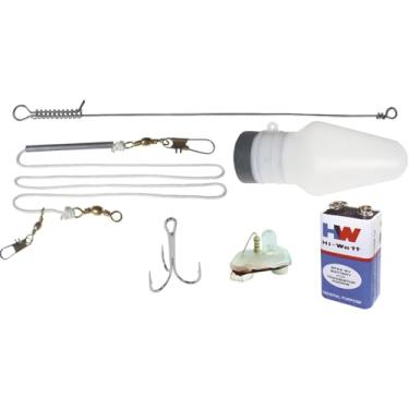 Imagem de Kit de Pesca com Linha, Anzol Duplo, Boia Luminosa, Bateria 9V, 6 Peças