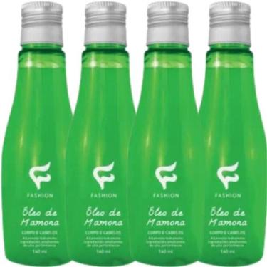 Imagem de Óleo Corpo e Cabelos Fashion Rícino Mamona Frasco 130ml Kit 4 Unidades