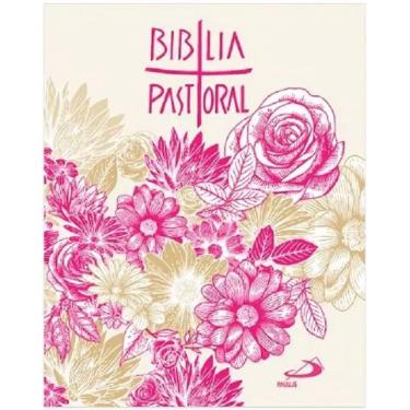 Imagem de Biblia Pastoral Bolso Floral Rosa - Paulus