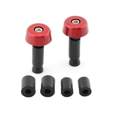 Imagem de FINMOKAL 14-22 mm 7/20.3 cm Universal Motocicleta Bar End Plug Grips Tampas de Extremidade Motocicleta Dirt Bike Handle Bar End Cap Plugs Slider (Vermelho)