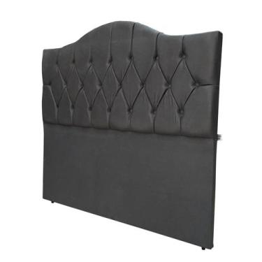 Imagem de Cabeceira De Cama Casal Capitone Provençal Suede Cinza 120 Cm Altura R