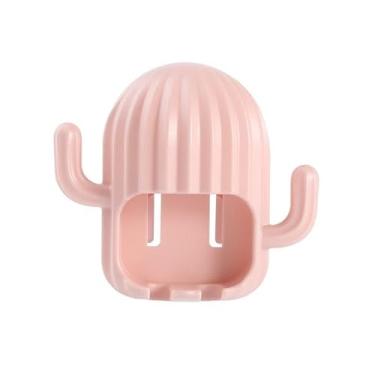 Imagem de Porta Escova de Dente de Parede Formato Cacto, 11 x 7 cm, Rosa