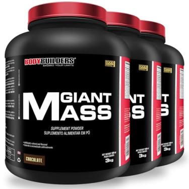 Imagem de Kit 3x Giant Mass 3kg - Bodybuilders (Médio, Chocolate)