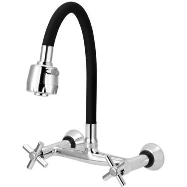 Imagem de Misturador Gourmet Flexível de Cozinha Parede Preto C62 - Furkin