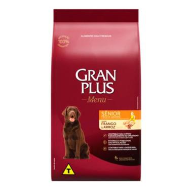 Imagem de Ração Gran Plus Cães Menu Sênior Frango e Arroz - 15Kg - GRANPLUS