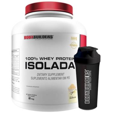 Imagem de Kit Whey Protein 100% Isolada 2kg + Coqueteleira - Bodybuilders (Médio, Baunilha)
