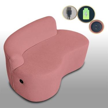 Imagem de Sofá Orgânico Com Entrada USB Curvo 2 Lugares Feijão Forma Orgânica Bo