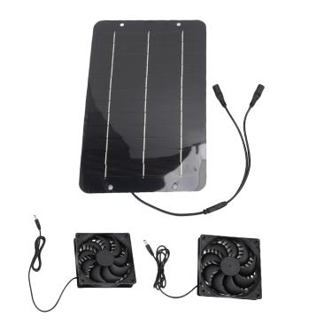 Imagem de Kit de Ventilador Duplo Alimentado a 50w, Painel Solar de Painel de Admissão de Admissão de Solar do Ipx7 Fãs de Escape de Exaustão 4000 Rpm Ventiladores de Ventilação do Painel