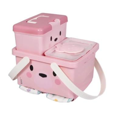 Imagem de Kit Organizador Bebê 3 Peças Plasútil Porta Fraldas E Lenços (Ursa Lúdica Rosa)