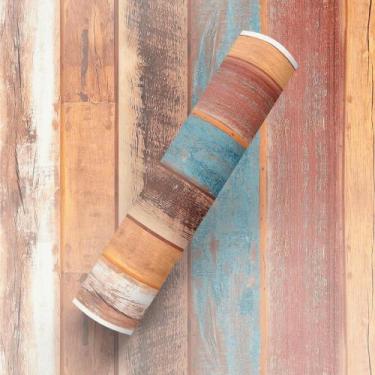 Imagem de Papel de Parede Adesivo Estilo Ripa De Madeira Demolição Sala Casa - D