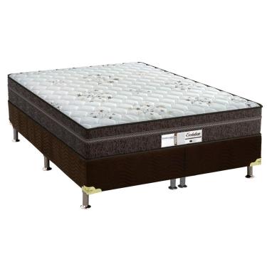 Imagem de Cama Box Queen: Colchão Molas MasterPocket Ensacadas Probel Evolution + Base CRC Suede Brown(158x198)