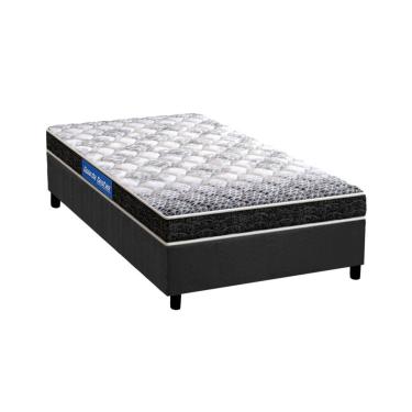 Imagem de Conjunto Box Solteiro: Colchão Espuma Probel Guarda Costas Super Resistente + Base CRC Suede Gray (88x188)