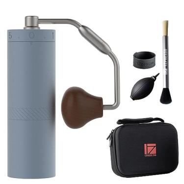 Imagem de 1 Moedor de café manual Zpresso X-Ultra - Azul Pacífico, corpo de metal resistente e bem construído, conjunto de rebarbas de aço inoxidável, configuração externa numérica, copo coletor magnético