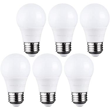 Imagem de TORCHSTAR Lâmpadas de LED A15 5,5 W equivalentes, 40 watts reguláveis, luz do dia 5000K, base média E26, formato de lâmpada G45, para ventilador de teto, lâmpada de mesa, espelho de camareira, pacote com 6