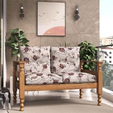 Imagem de Namoradeira 2 Lugares Liz Cr7002.T67 Imbuia/Floral