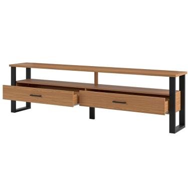 Imagem de Rack 2 Gavetas 1 Prateleira Olivy D3 220 Cm Freijó Preto