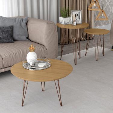 Imagem de Kit Sala De Estar Evolution Mesa De Centro + Apoio + Lateral