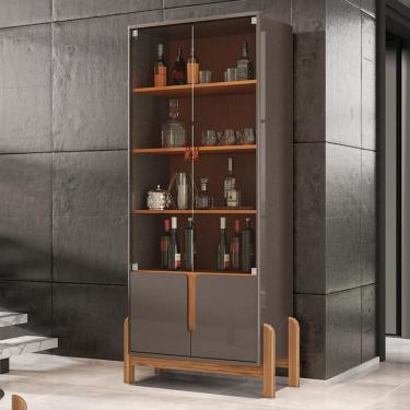 Imagem de Cristaleira 4 Portas Cinza Perola Cedro