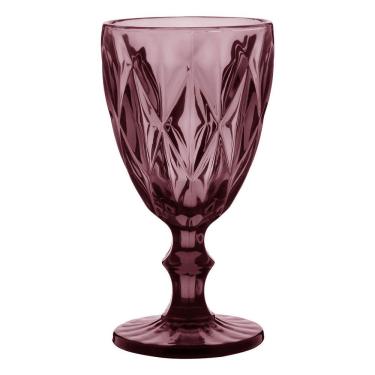 Imagem de Taça Água 17X9X9Cm 320Ml Vidro Rosa 6Pç