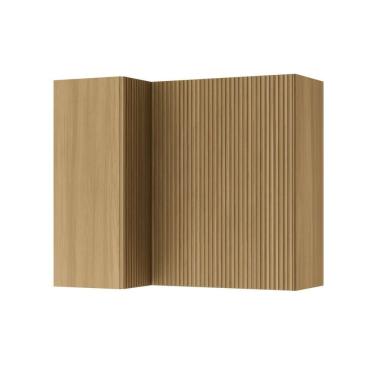 Imagem de Armário Aéreo Canto Direita Esquerda Ripado Rainha 2 Portas 100% Mdf Nature