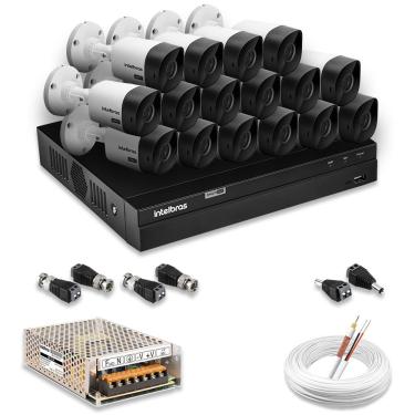 Imagem de Kit 16 Câmeras De Segurança Intelbras Full Hd 1080p Com Dvr Mhdx 1216 1080p