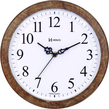 Imagem de Relógio De Parede 26cm Herweg Cor Madeira 660073-323