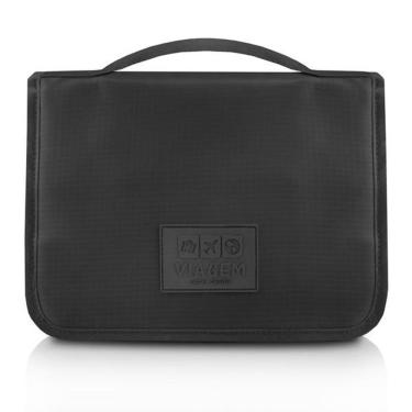 Imagem de Necessaire Com Gancho Para Viagem Estampa Lisa Jacki Design Preto