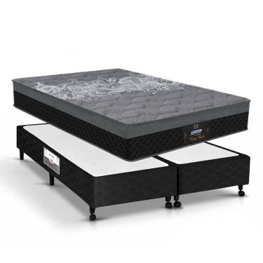 Imagem de Conjunto Gazin New York Box Castor Poli Preto King Size 193x203x66cm