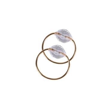 Imagem de Kit 4 Anéis Para Guardanapos 4cm X 3cm Cristalino Argola Decoração Dourado