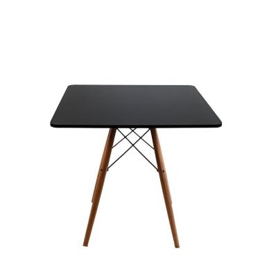 Imagem de Mesa De Jantar Quadrada Eiffel 90cm Mdf Charles Eames - Base Em Madeira E Aço Carbono