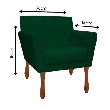 Imagem de Poltrona Decorativa Clinicas Iza Retro Dritex suede Verde