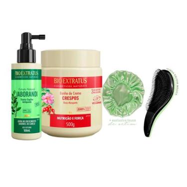 Imagem de Tônico Antiqueda+Máscara Crespos Bio Extratus +Escova/Touca
