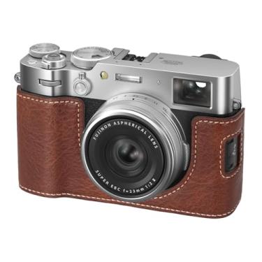 Imagem de VOVMOEYA Capa Para Câmera X100Vi, Meia De Couro Sintético Compatível Com Fujifilm Digital - Marrom